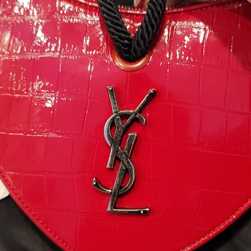 NEW Saint Laurent croc embossed leather clutch - Picture 11 of 15
